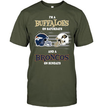 Load image into Gallery viewer, I'm Colorado Buffaloes on Saturdays and Denver Broncos on Sundays shirt
