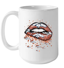 Load image into Gallery viewer, Denver Broncos heart glitter pattern lips shirt
