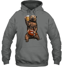 Load image into Gallery viewer, Denver Broncos Beer drinking bear shirt
