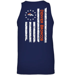 Denver Broncos star american flag on back shirt