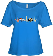 Load image into Gallery viewer, Denver Broncos Colorado Buffaloes heartbeat shirt
