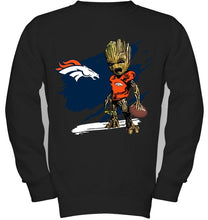 Load image into Gallery viewer, Denver Broncos angry baby groot ripped shirt
