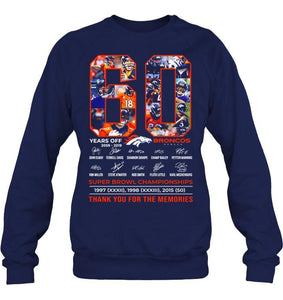 60 years of Denver Broncos thank you for the memories shirt