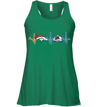 Load image into Gallery viewer, Denver Broncos Colorado Avalanche heartbeat shirt
