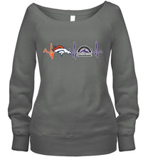 Load image into Gallery viewer, Denver Broncos Colorado Rockies heartbeat shirt
