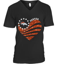 Load image into Gallery viewer, Denver Broncos glitter heart shirt
