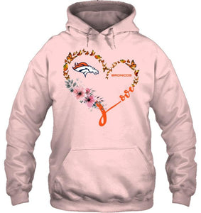 Denver Broncos butterfly heart shirt