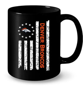 Denver Broncos star american flag on back shirt