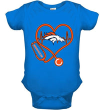 Load image into Gallery viewer, Denver Broncos nurse scope love heartbeat shirt
