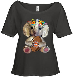 Elephant loves Denver Broncos shirt