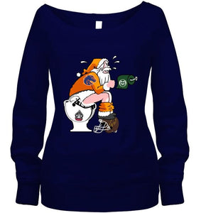 Santa Boise State Broncos in bathroom shirt