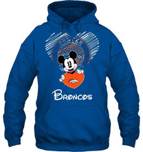 Load image into Gallery viewer, Mickey loves Denver Broncos fan shirt
