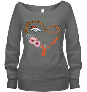 Denver Broncos butterfly heart shirt