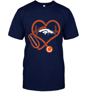 Denver Broncos nurse scope love heartbeat shirt
