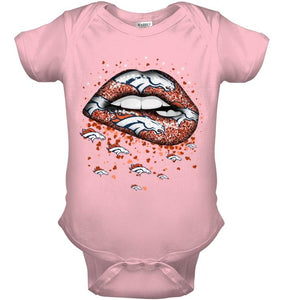 Denver Broncos heart glitter pattern lips shirt