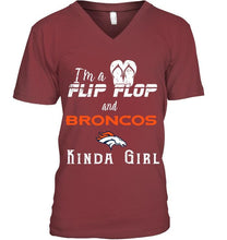 Load image into Gallery viewer, I'm a flip flop and Denver Broncos kinda girl shirt
