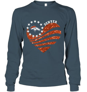 Denver Broncos glitter heart shirt