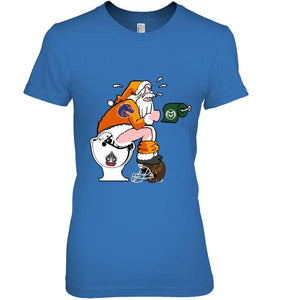 Santa Boise State Broncos in bathroom shirt