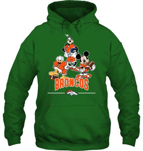 Denver Broncos mickey donald goofy fan shirt