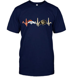 Denver Broncos Colorado Buffaloes heartbeat shirt