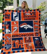 Load image into Gallery viewer, love denver broncos home love denver broncos go broncos go quilt blanket
