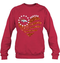 Load image into Gallery viewer, Denver Broncos glitter heart shirt
