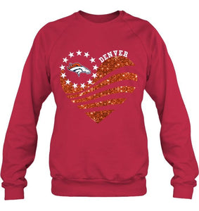 Denver Broncos glitter heart shirt