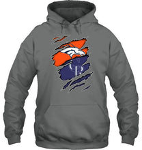 Load image into Gallery viewer, Denver Broncos and Colorado Rockies layer under ripped shirt
