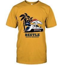 Load image into Gallery viewer, Beetle Denver Broncos on beach shirt
