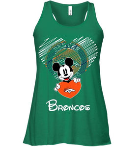 Mickey loves Denver Broncos fan hoodie