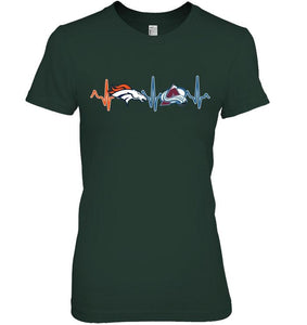 Denver Broncos Colorado Avalanche heartbeat shirt