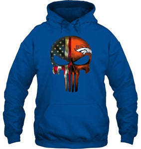 Denver Broncos skull american flag shirt