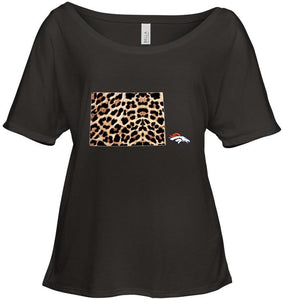 Denver Broncos panther pattern state map shirt