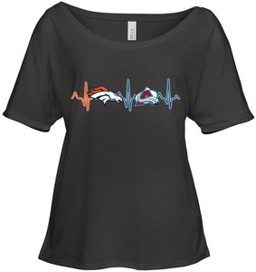 Denver Broncos Colorado Avalanche heartbeat shirt