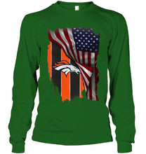 Load image into Gallery viewer, Denver Broncos american flag fan hoodie
