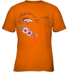 Denver Broncos butterfly heart shirt