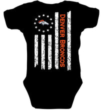 Load image into Gallery viewer, Denver Broncos star american flag on back shirt
