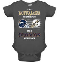 Load image into Gallery viewer, I'm Colorado Buffaloes on Saturdays and Denver Broncos on Sundays shirt
