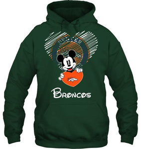 Mickey loves Denver Broncos fan hoodie