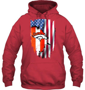 Denver Broncos flag ripped american flag shirt