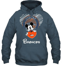 Load image into Gallery viewer, Mickey loves Denver Broncos fan hoodie
