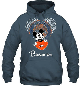 Mickey loves Denver Broncos fan hoodie