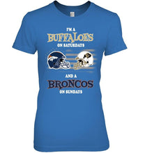 Load image into Gallery viewer, I'm Colorado Buffaloes on Saturdays and Denver Broncos on Sundays shirt
