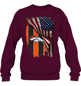 Denver Broncos american flag fan hoodie