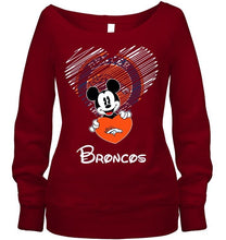 Load image into Gallery viewer, Mickey loves Denver Broncos fan shirt
