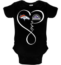 Load image into Gallery viewer, Denver Broncos Colorado Rockies love heart shirt
