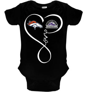 Denver Broncos Colorado Rockies love heart shirt