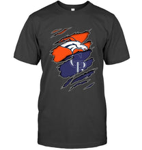 Load image into Gallery viewer, Denver Broncos and Colorado Rockies layer under ripped shirt
