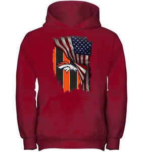 Denver Broncos american flag fan hoodie