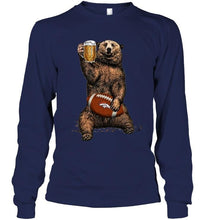 Load image into Gallery viewer, Denver Broncos Beer drinking bear shirt
